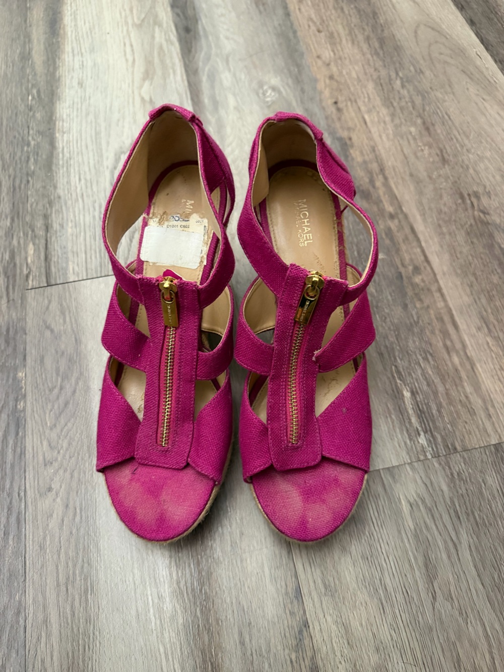Michael Kors Magenta Zip-Front Strappy Women’s Sandals